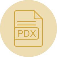 pdx archivo formato línea amarillo circulo icono vector