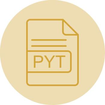 PYT File Format Line Yellow Circle Icon vector
