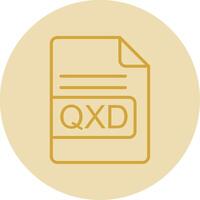 QXD File Format Line Yellow Circle Icon vector