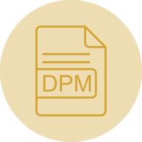 dpm archivo formato línea amarillo circulo icono vector