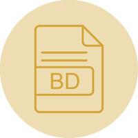 BD File Format Line Yellow Circle Icon vector