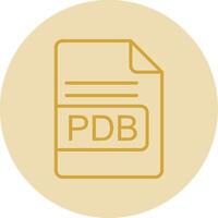 pdb archivo formato línea amarillo circulo icono vector