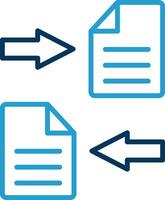 File Sharing Line Blue Two Color Icon vector