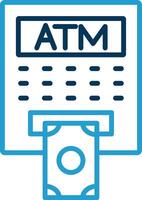 ATM Line Blue Two Color Icon vector