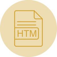 htm archivo formato línea amarillo circulo icono vector