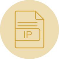 ip archivo formato línea amarillo circulo icono vector