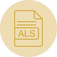 ALS File Format Line Yellow Circle Icon vector