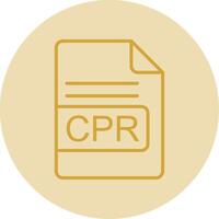 cpr archivo formato línea amarillo circulo icono vector