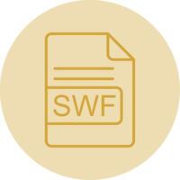 swf archivo formato línea amarillo circulo icono vector
