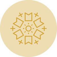 Firework Line Yellow Circle Icon vector