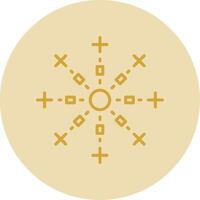Firework Line Yellow Circle Icon vector