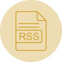 rss archivo formato línea amarillo circulo icono vector