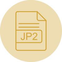 Jp2 File Format Line Yellow Circle Icon vector