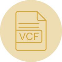vcf archivo formato línea amarillo circulo icono vector