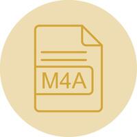 M4A File Format Line Yellow Circle Icon vector