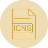 icns archivo formato línea amarillo circulo icono vector