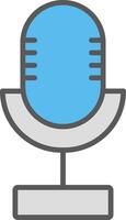 Microphone Line Filled Light Icon vector