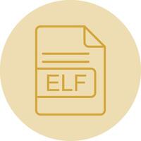 ELF File Format Line Yellow Circle Icon vector