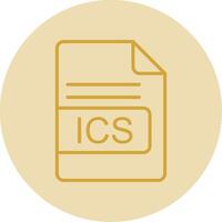 ICS File Format Line Yellow Circle Icon vector