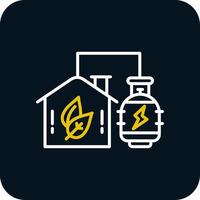 Biogas Energy Line Red Circle Icon vector