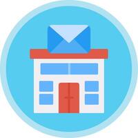 Post Office Flat Multi Circle Icon vector