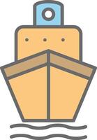 Boat Line Filled Light Icon vector