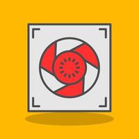 Aperture Filled Shadow Icon vector