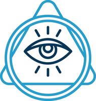 Eye Of Providence Line Blue Two Color Icon vector