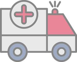 Ambulance Line Filled Light Icon vector