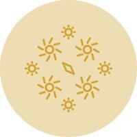 Firework Line Yellow Circle Icon vector