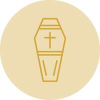 Coffin Line Yellow Circle Icon vector