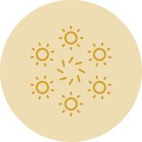 Firework Line Yellow Circle Icon vector