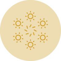 Firework Line Yellow Circle Icon vector