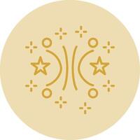 Firework Line Yellow Circle Icon vector