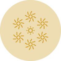 Firework Line Yellow Circle Icon vector