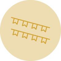 Bunting Line Yellow Circle Icon vector