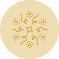 Firework Line Yellow Circle Icon vector