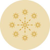 Firework Line Yellow Circle Icon vector