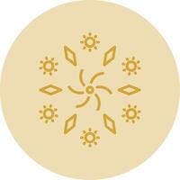 Firework Line Yellow Circle Icon vector