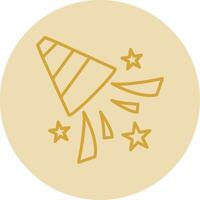 Confetti Line Yellow Circle Icon vector