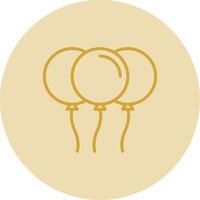 Baloon Line Yellow Circle Icon vector