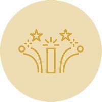 Firework Line Yellow Circle Icon vector