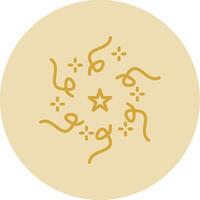 Firework Line Yellow Circle Icon vector