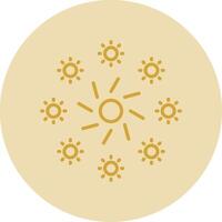 Firework Line Yellow Circle Icon vector