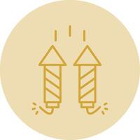 Firework Line Yellow Circle Icon vector
