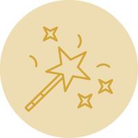 Magic Wand Line Yellow Circle Icon vector