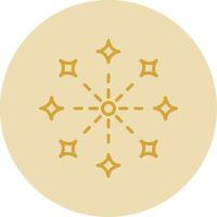 Firework Line Yellow Circle Icon vector