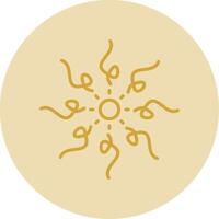 Firework Line Yellow Circle Icon vector