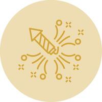 Firework Line Yellow Circle Icon vector