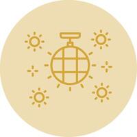 Disco Ball Line Yellow Circle Icon vector